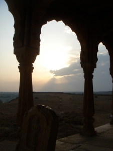 Sunlight over Jaisalmer plane